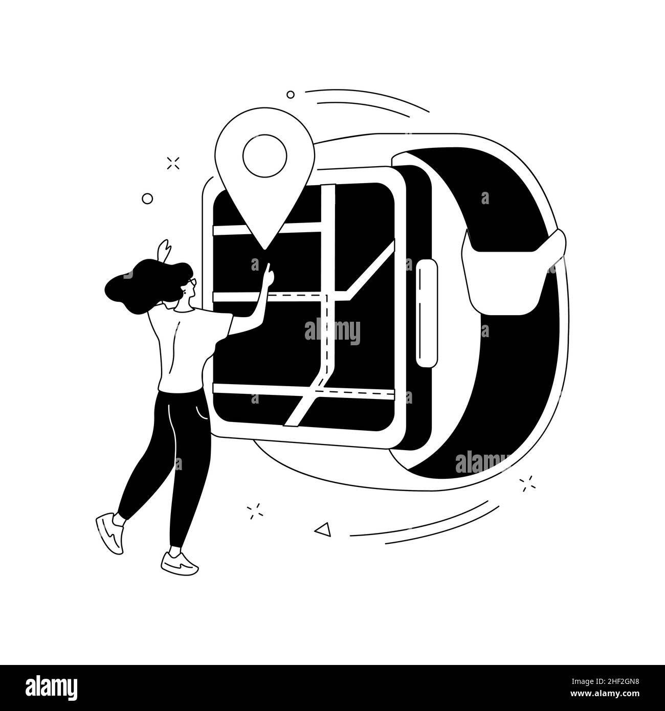 Smartwatch navigation abstract concept vector illustration Stock Vector ...