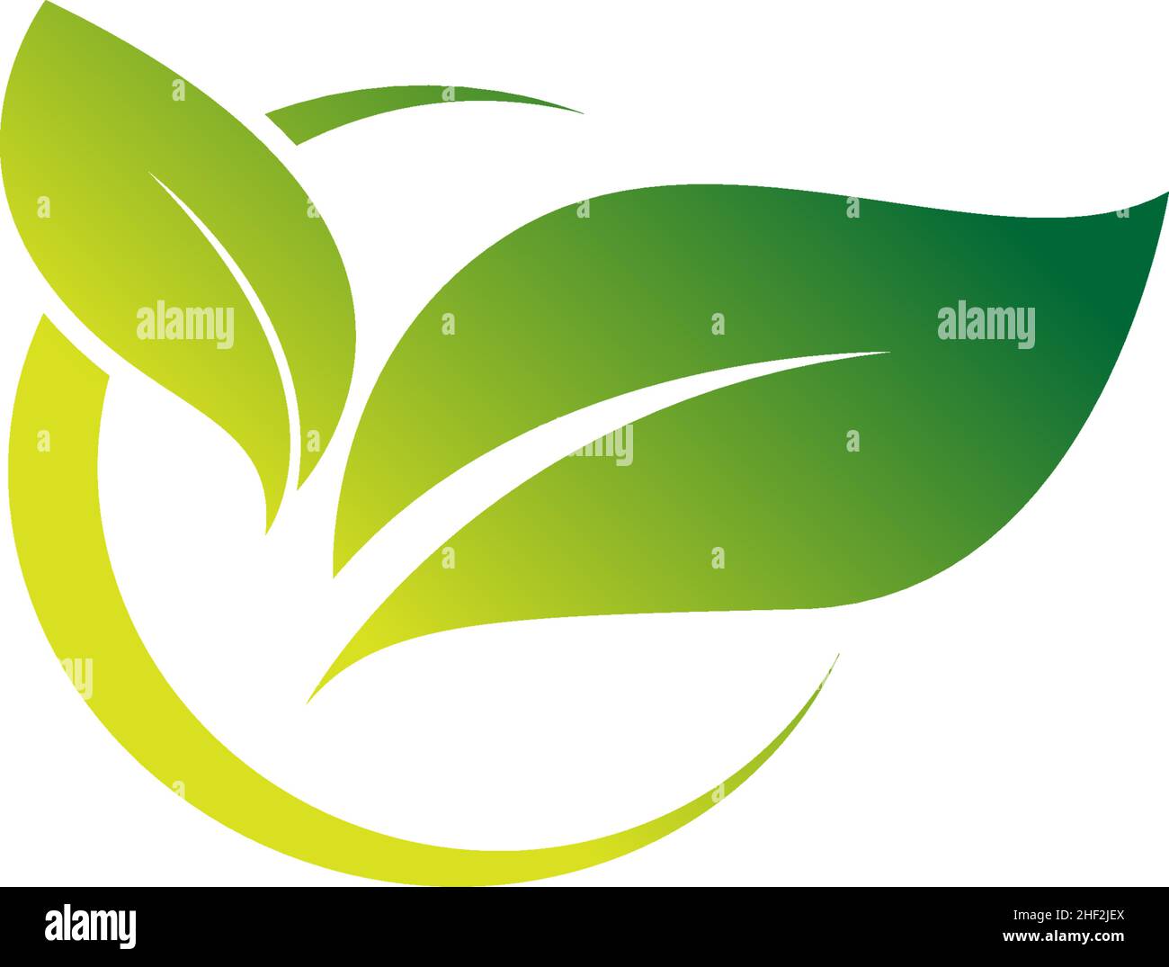 Green leaf, natural leaf icon logo design template vector Stock Vector