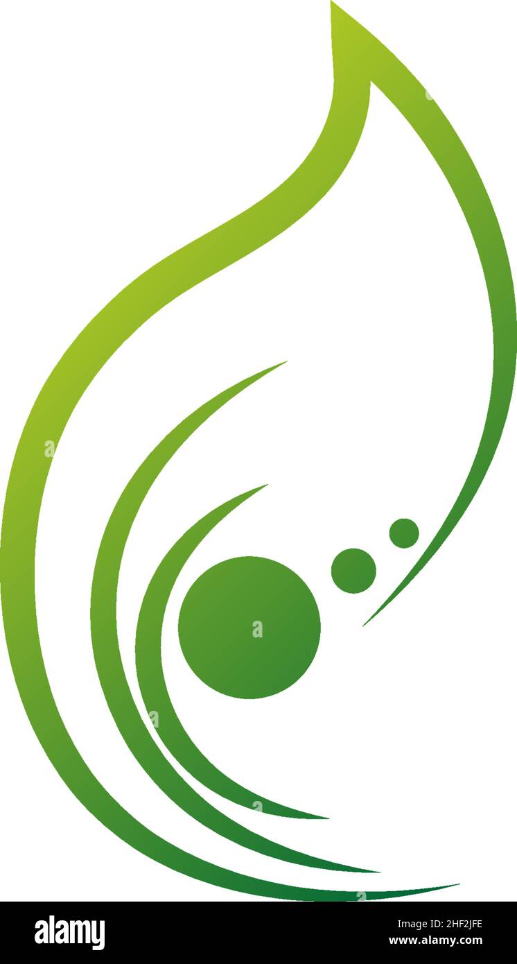 Green leaf, natural leaf icon logo design template vector Stock Vector ...