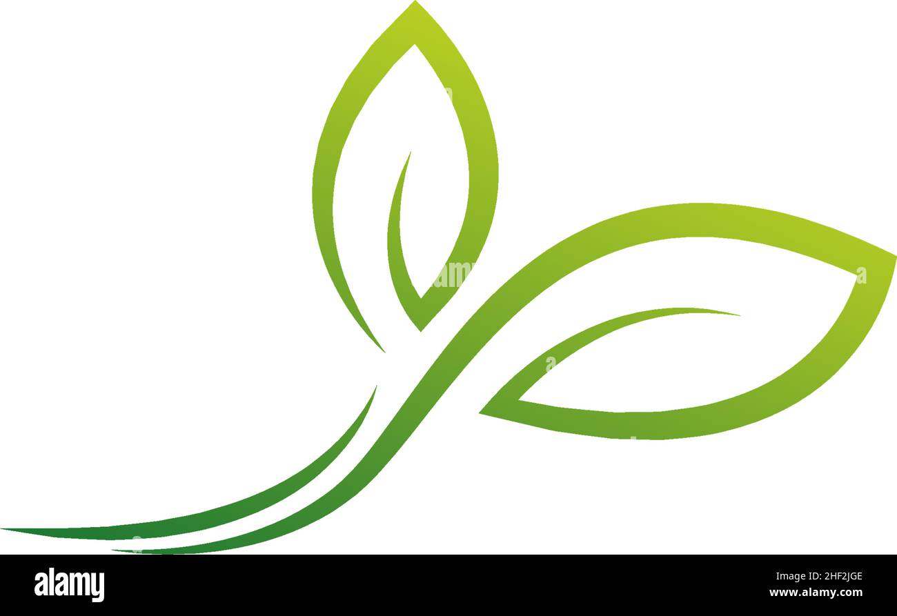 Green leaf, natural leaf icon logo design template vector Stock Vector ...