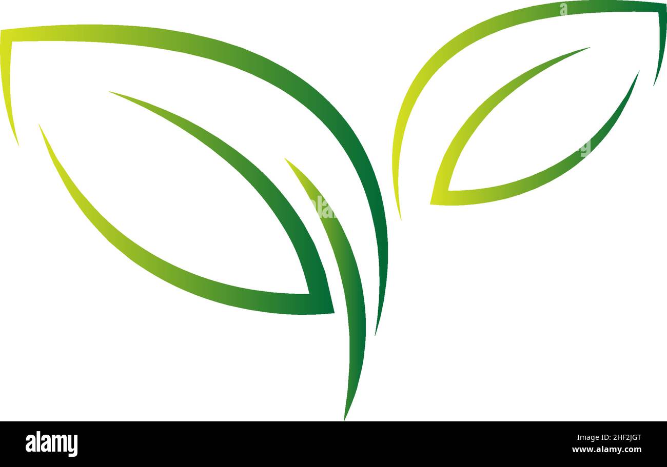 Green leaf, natural leaf icon logo design template vector Stock Vector ...