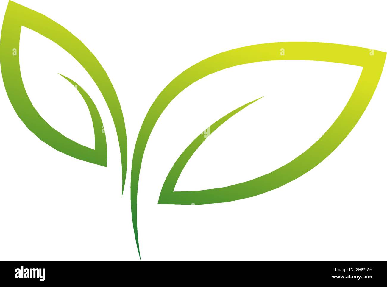 Green leaf, natural leaf icon logo design template vector Stock Vector
