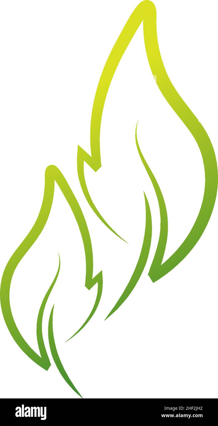 Green leaf, natural leaf icon logo design template vector Stock Vector ...