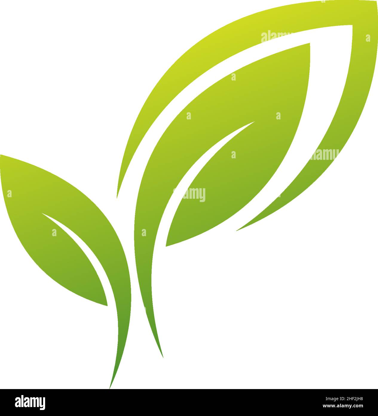 Green leaf, natural leaf icon logo design template vector Stock Vector