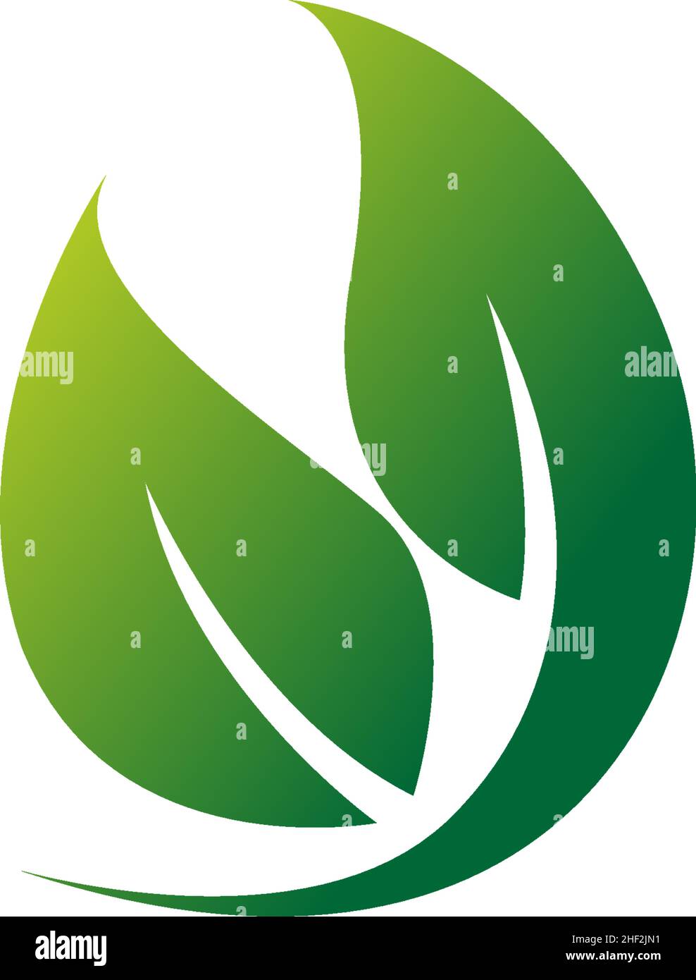 Green leaf, natural leaf icon logo design template vector Stock Vector