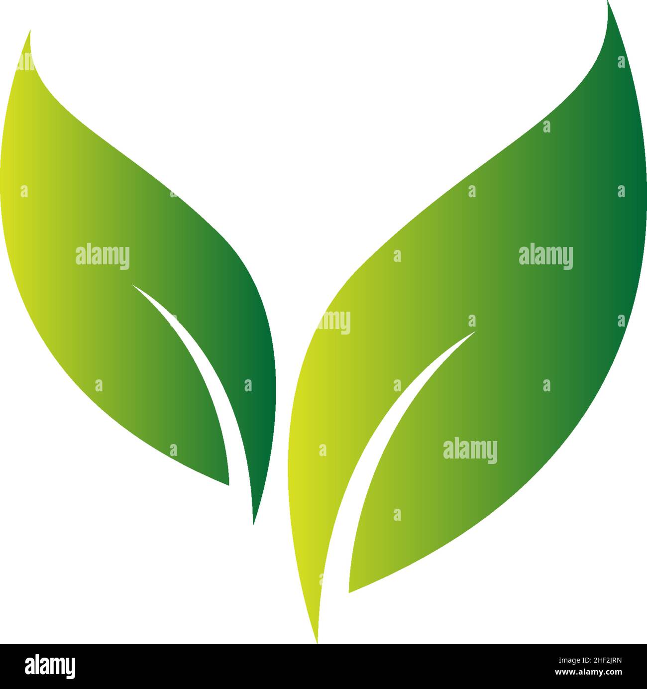 Green leaf, natural leaf icon logo design template vector Stock Vector