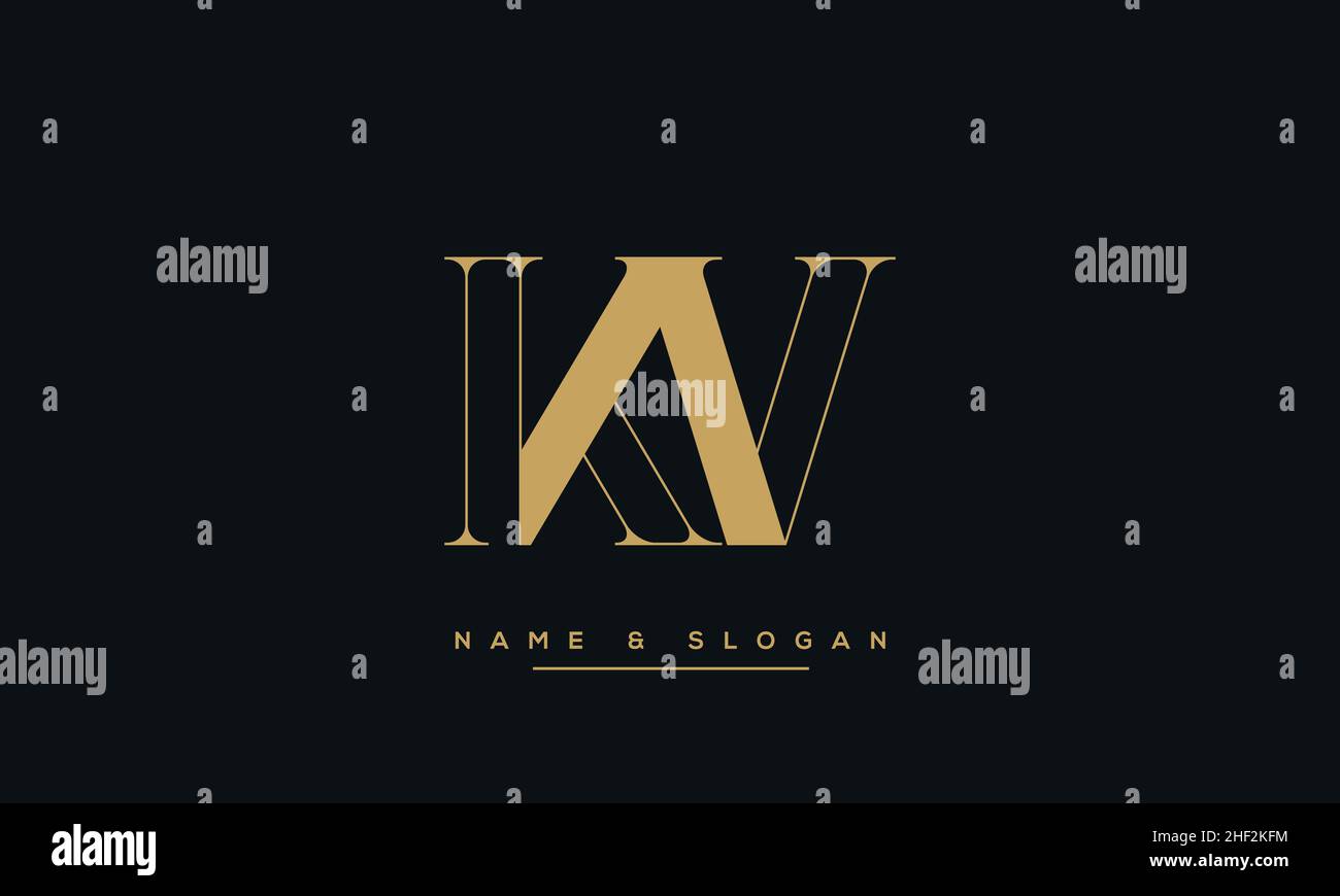 Modern abstract letter KV, VK logo design. Minimal KV, VK initial based icon vector Stock Vector