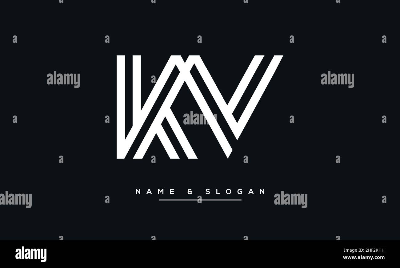 Modern abstract letter KV, VK logo design. Minimal KV, VK initial based icon vector Stock Vector