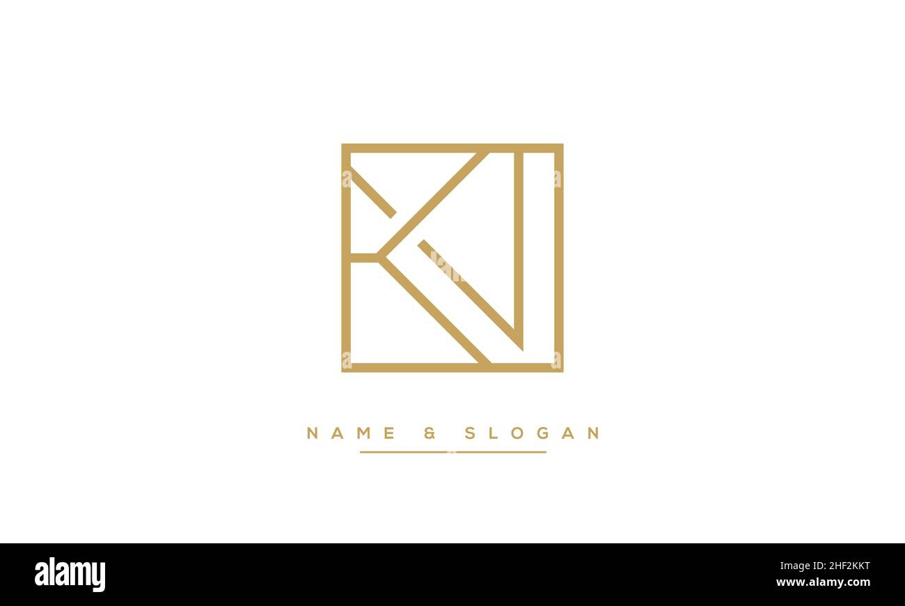 Modern abstract letter KV, VK logo design. Minimal KV, VK initial based icon vector Stock Vector