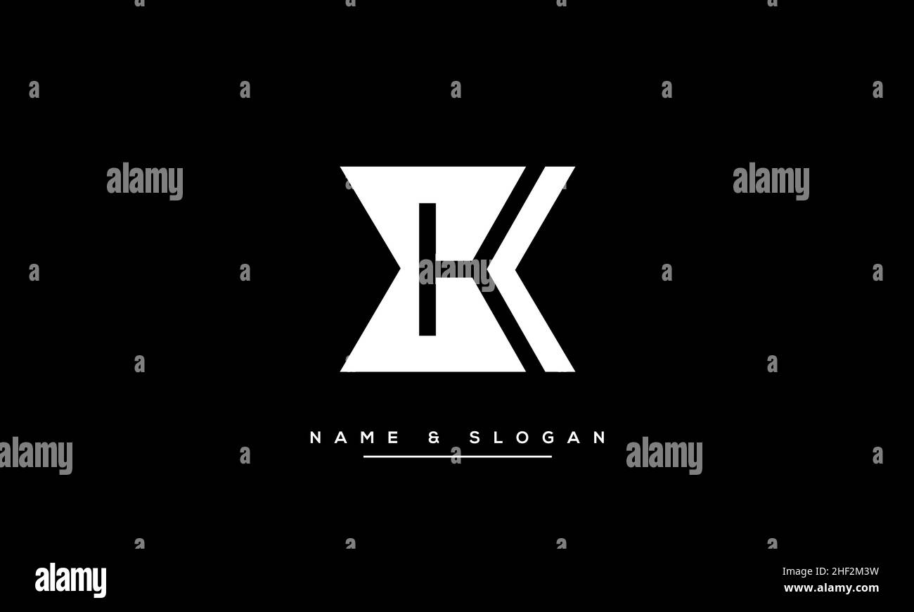 Modern abstract letter KX, XK logo design. Minimal KX, XK initial based