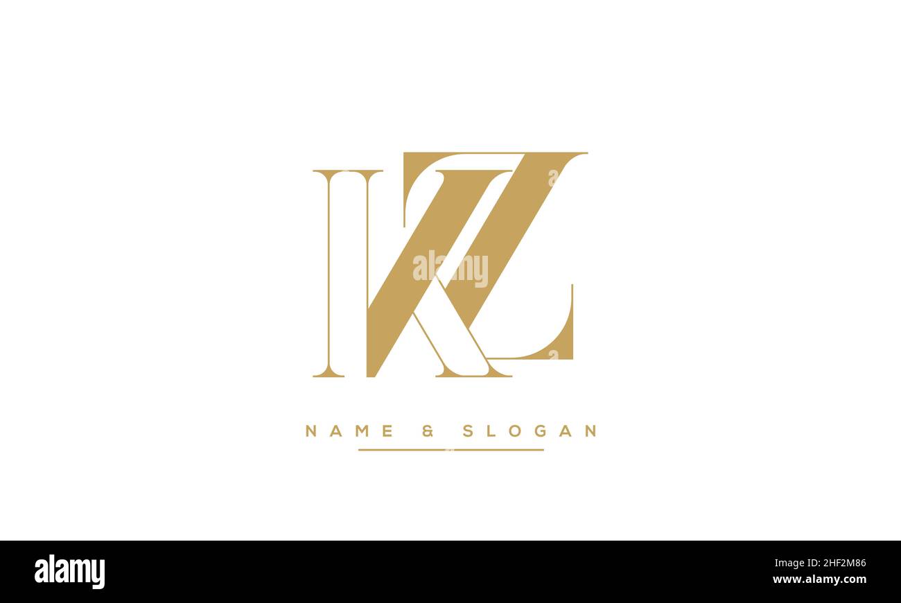 Modern abstract letter KZ, ZK logo design. Minimal KZ, ZK initial based ...