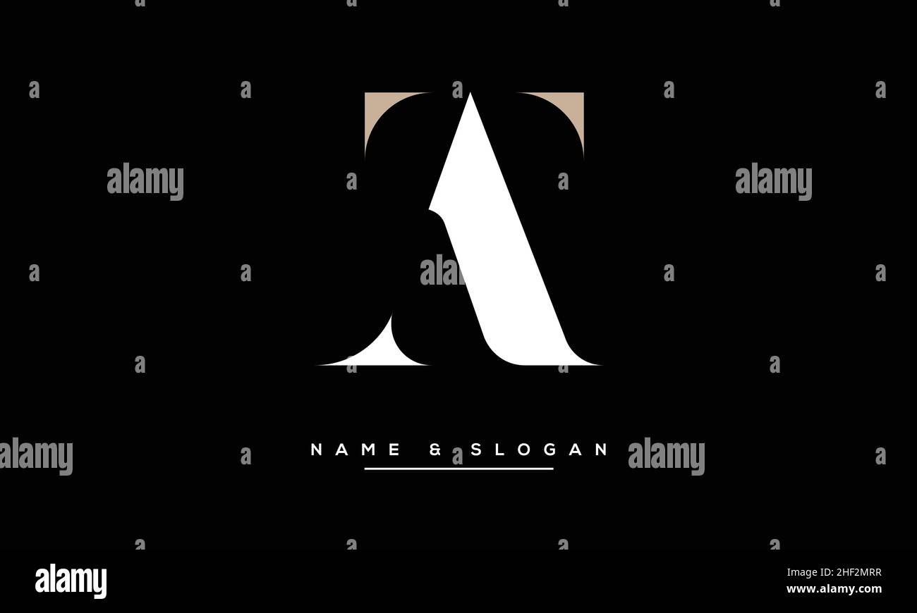 TA, AT Abstract Letters Logo Monogram Stock Vector