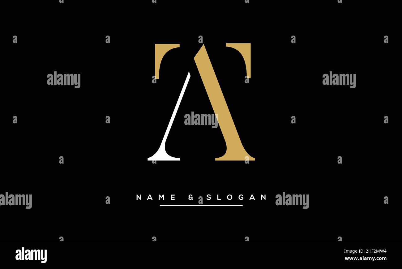 TA, AT Abstract Letters Logo Monogram Stock Vector