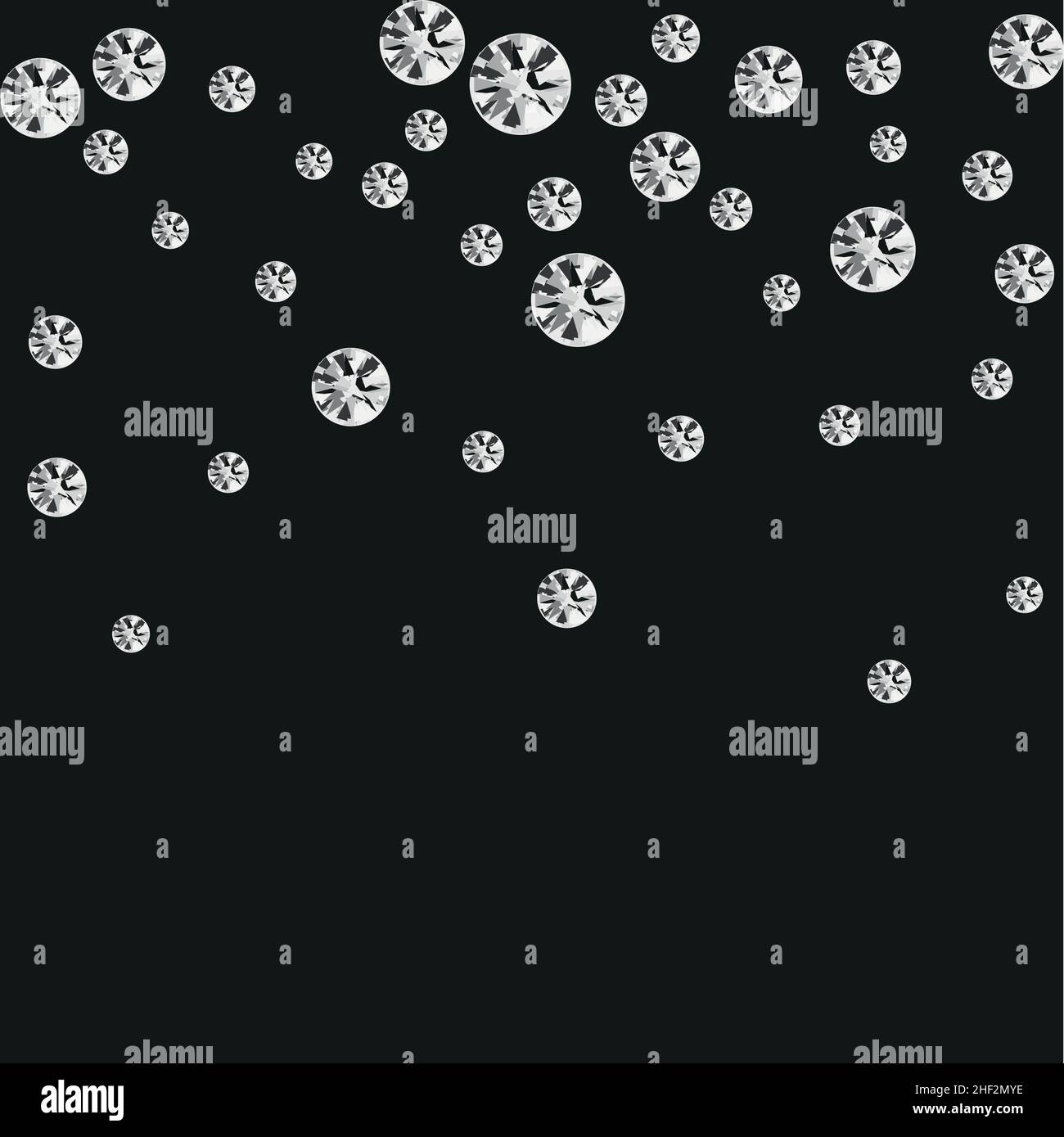 sparkling diamonds on black background vector collection eps Stock ...