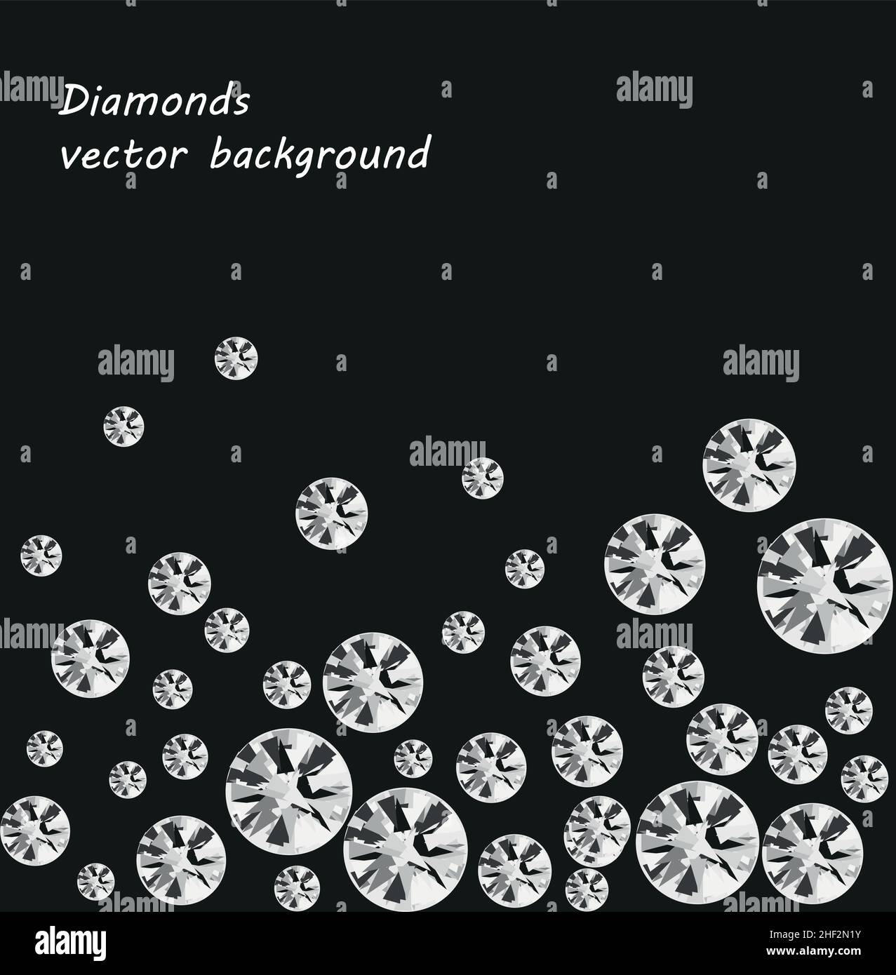 sparkling diamonds on black background vector collection eps Stock ...