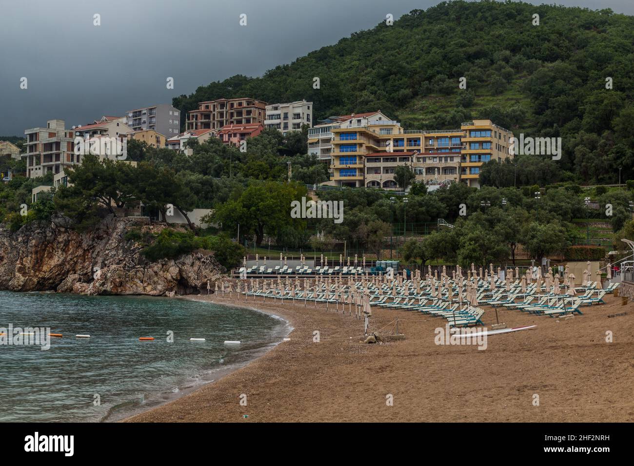 View of Przno town, Montenegro Stock Photo
