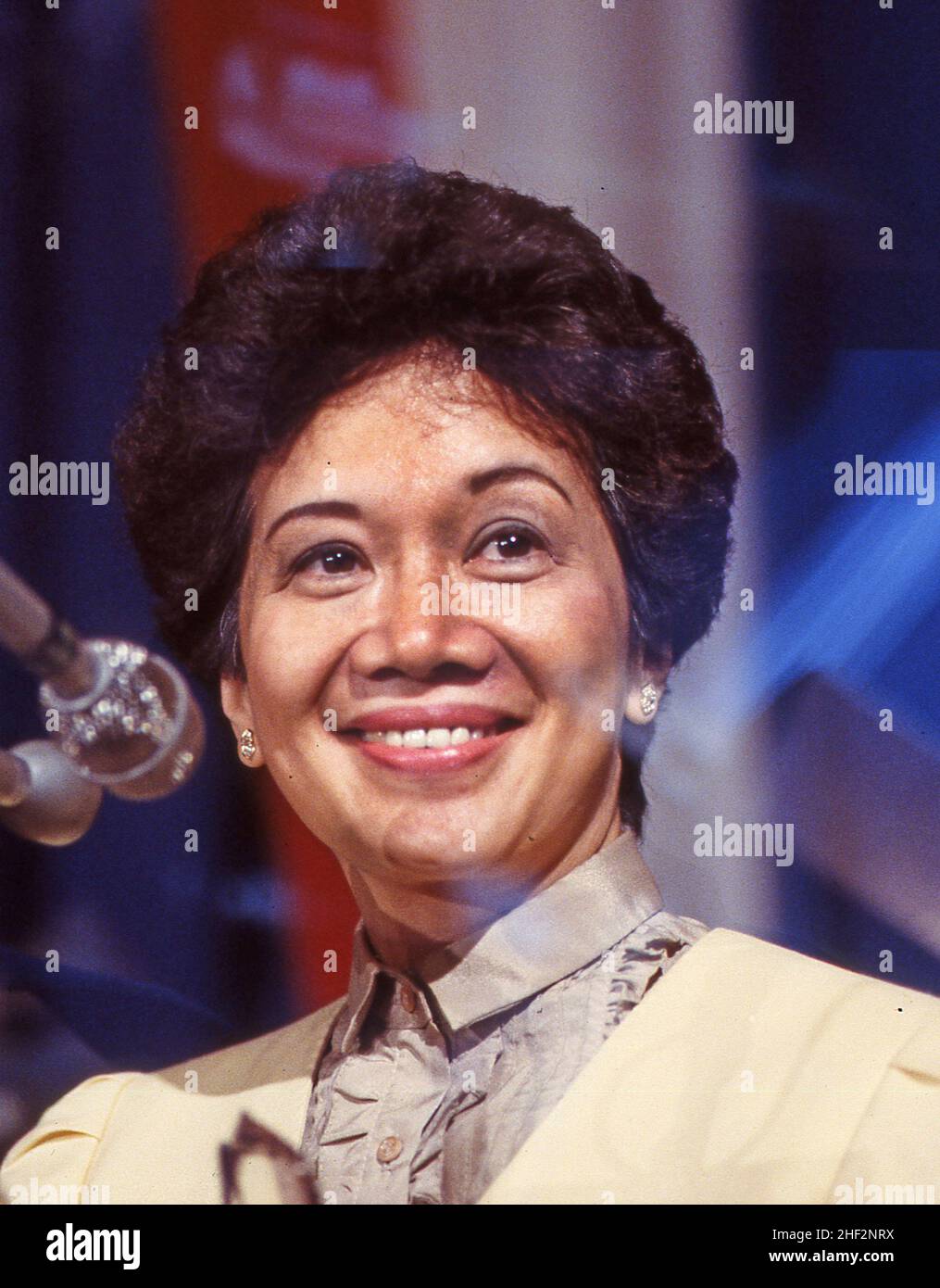 Corazon Aquino, Filipina politician who served as the 11th president of the Philippines from 1986 to 1992.  Photograph by Dennis Brack Stock Photo