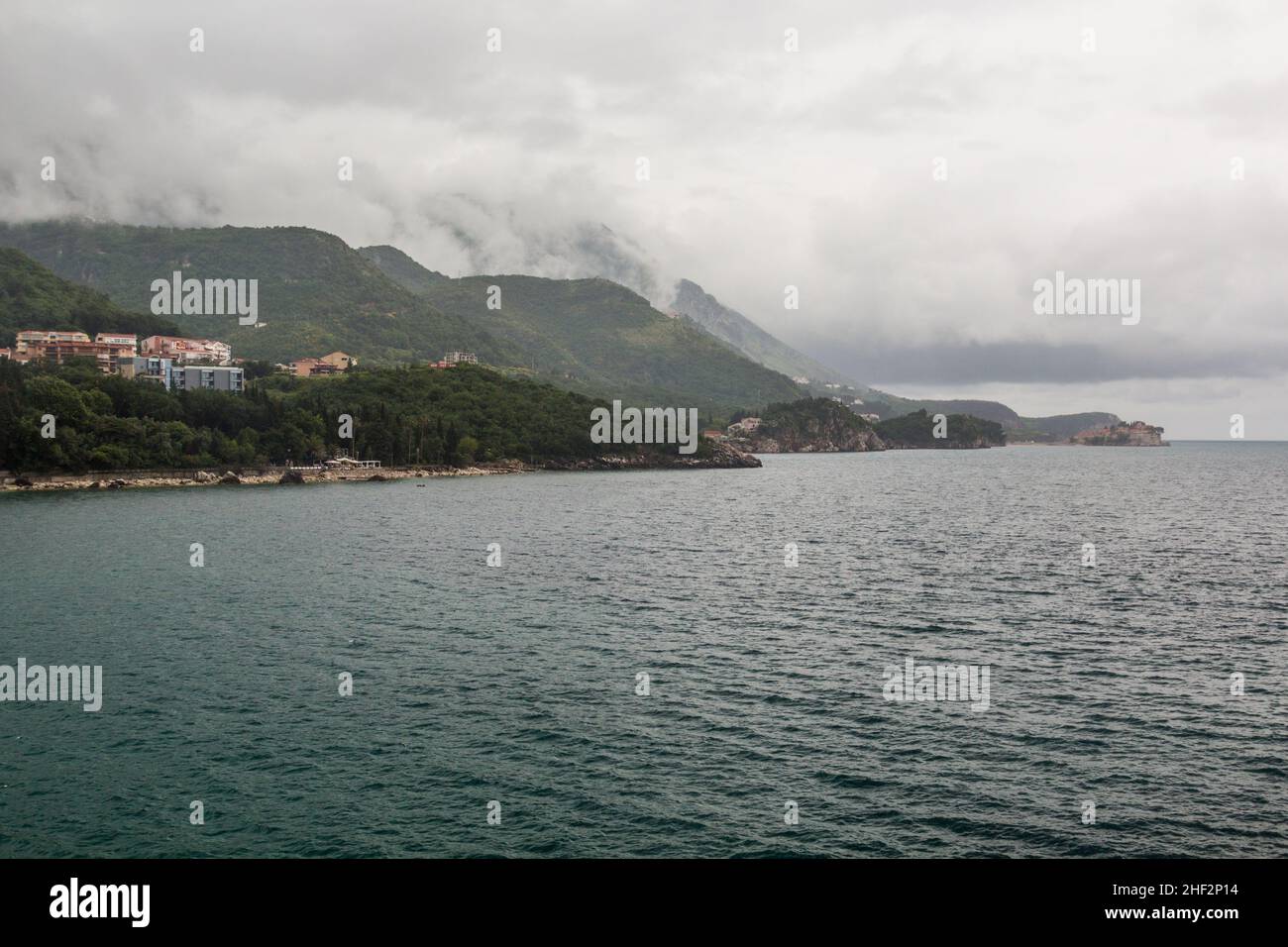 View of coast near Przno, Montenegro Stock Photo