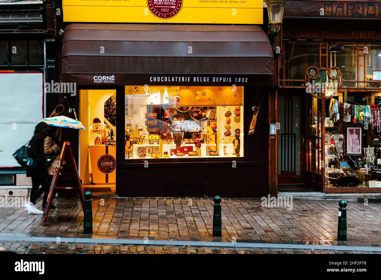 Shop window 'Cornè Port - Royal', Brussels, Belgium Stock Photo