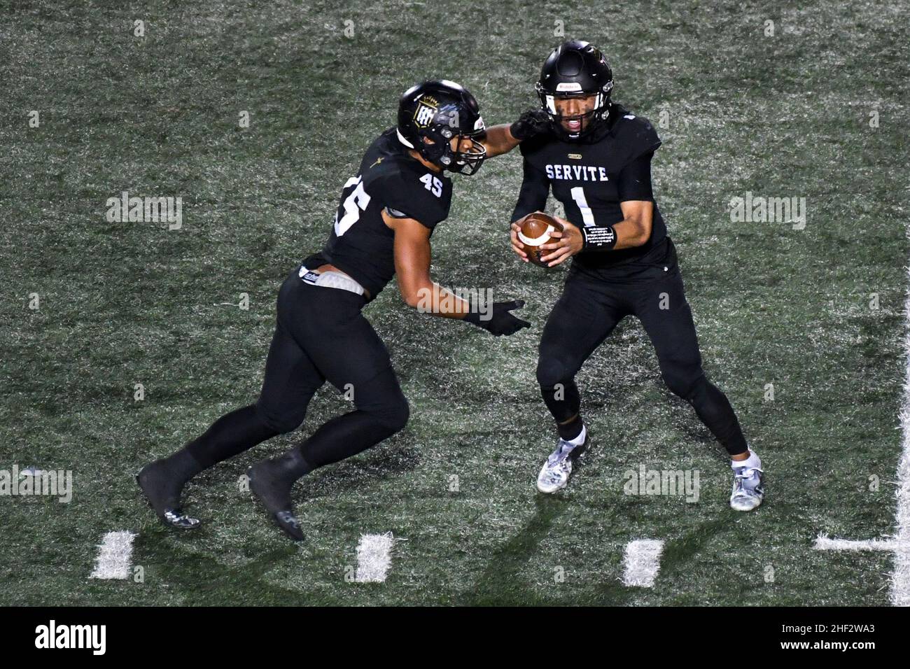 Servite Friars quarterback Noah Fifita (1) during a high school