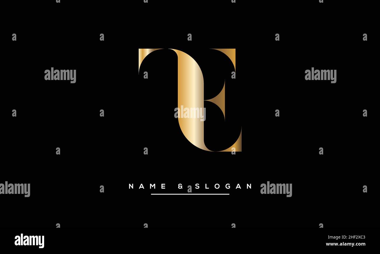 TE,ET Abstract Letters Logo Monogram Stock Vector