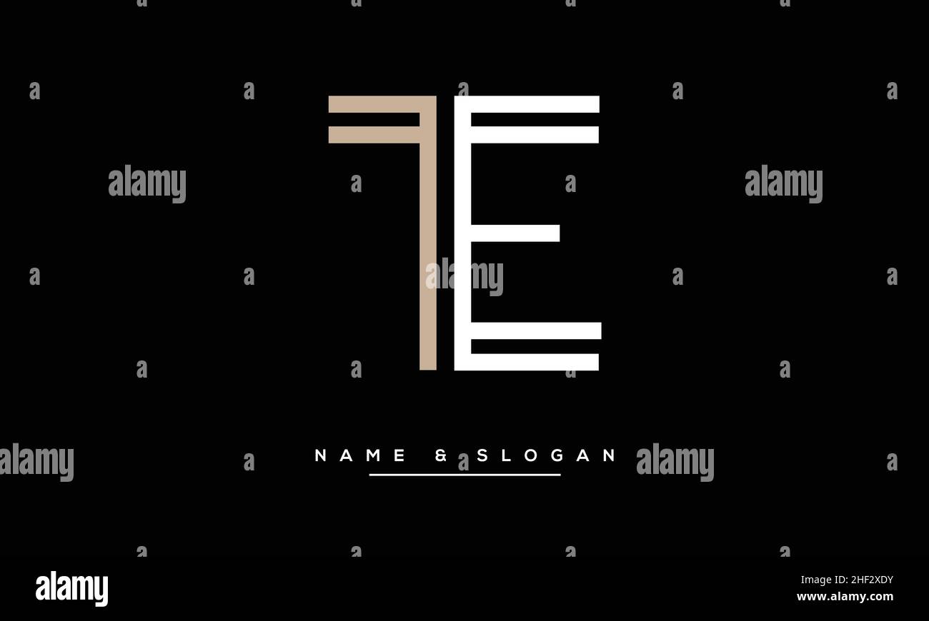 TE,ET Abstract Letters Logo Monogram Stock Vector