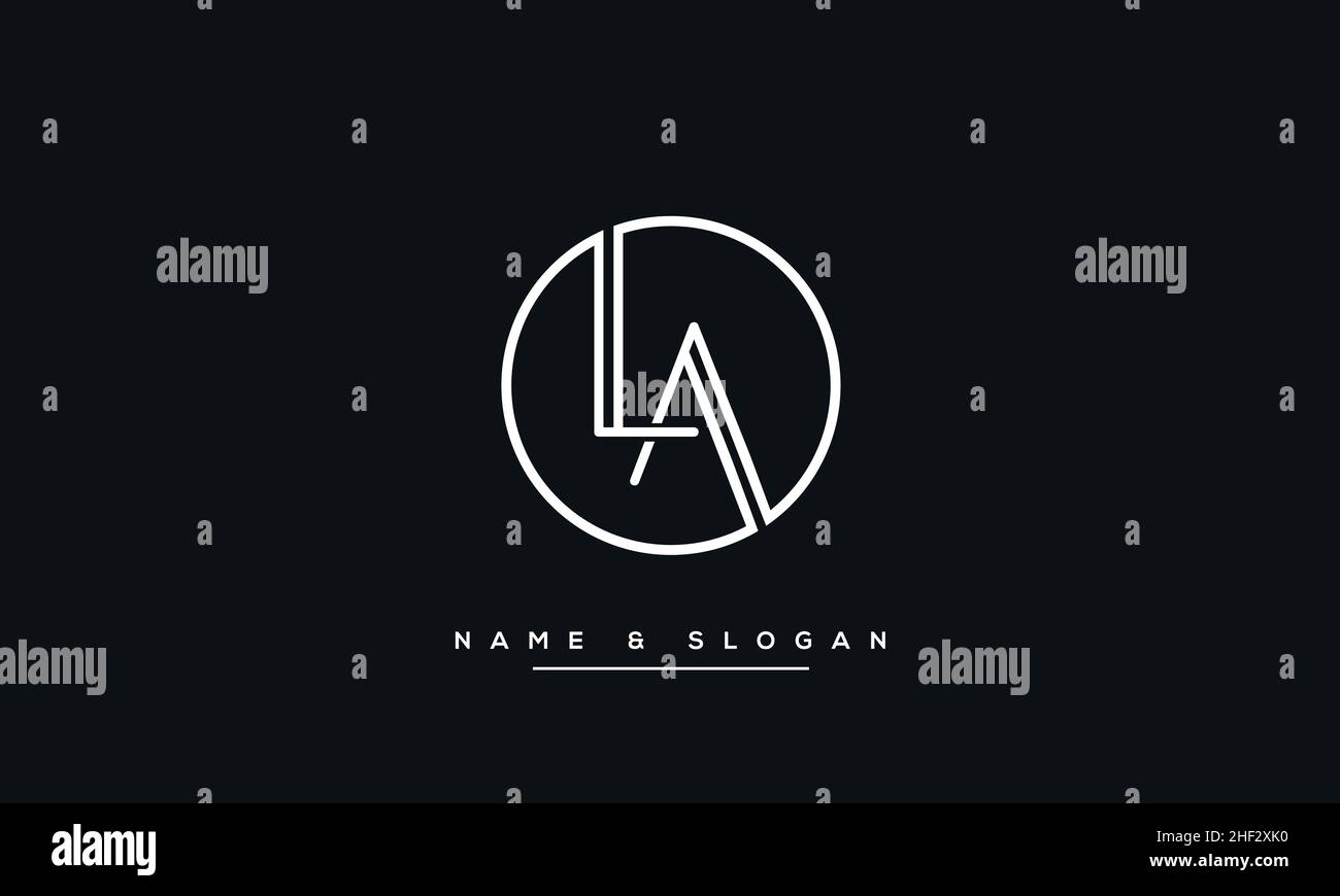 Modern abstract letter LA, AL logo design. Minimal LA, AL initial based icon vector Stock Vector