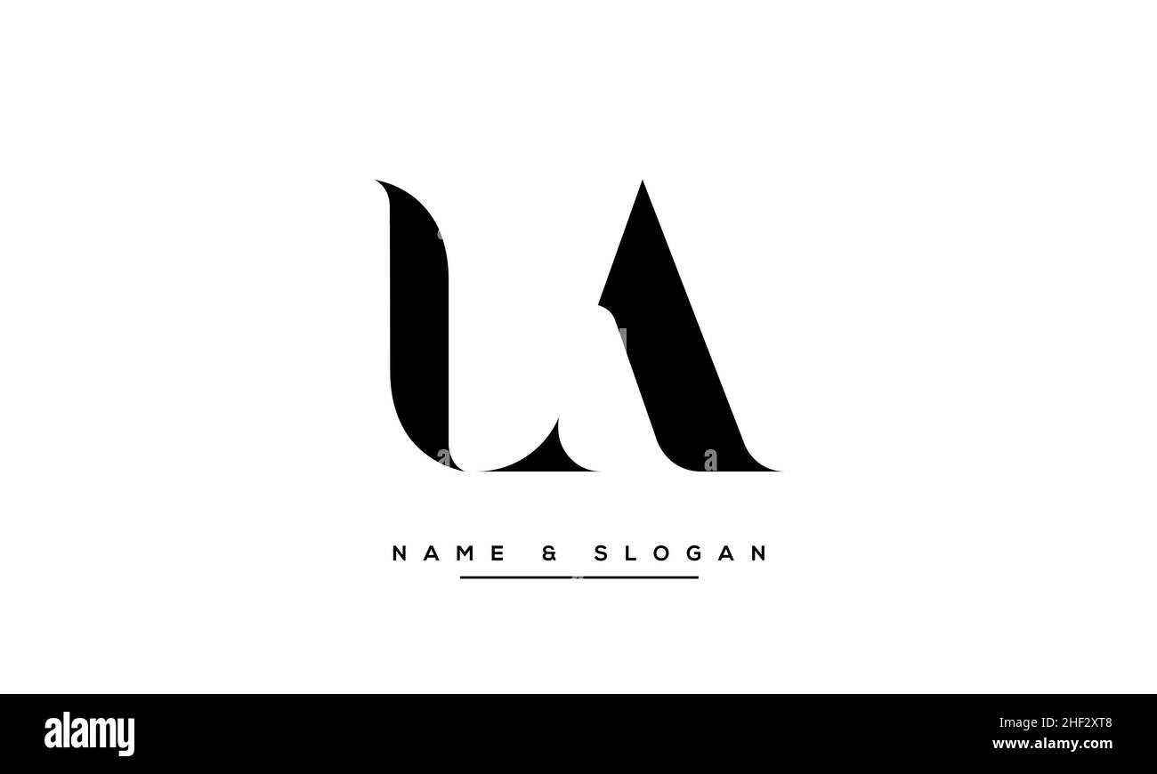 Modern abstract letter LA, AL logo design. Minimal LA, AL initial based icon vector Stock Vector