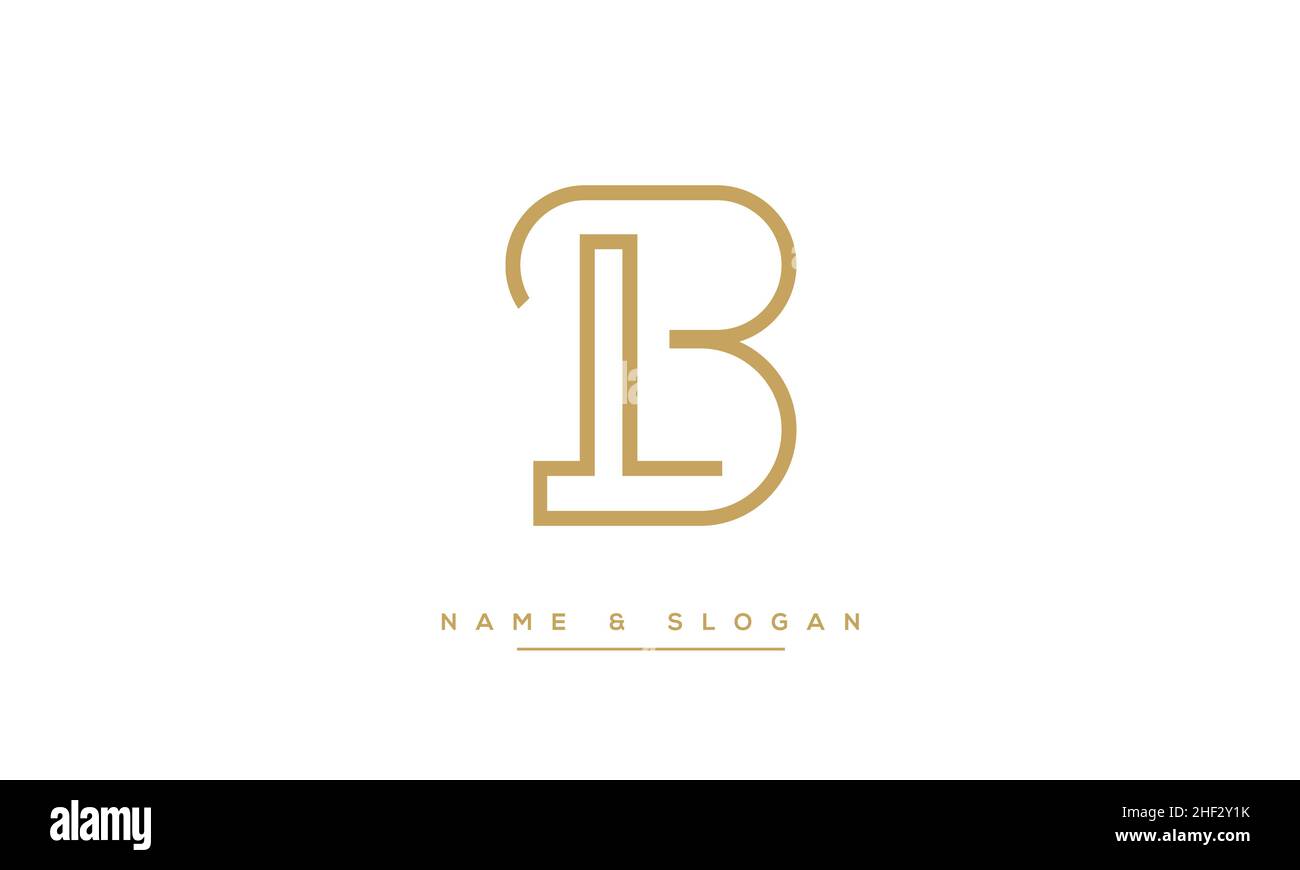 Modern abstract letter LB, BL logo design. Minimal LB, BL initial based icon vector Stock Vector