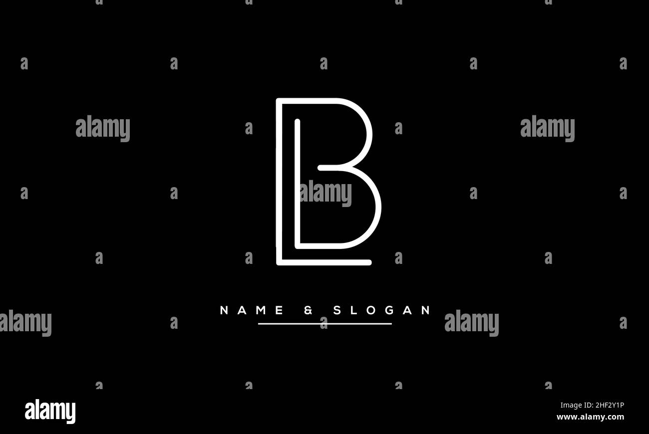 Modern abstract letter LB, BL logo design. Minimal LB, BL initial based icon vector Stock Vector
