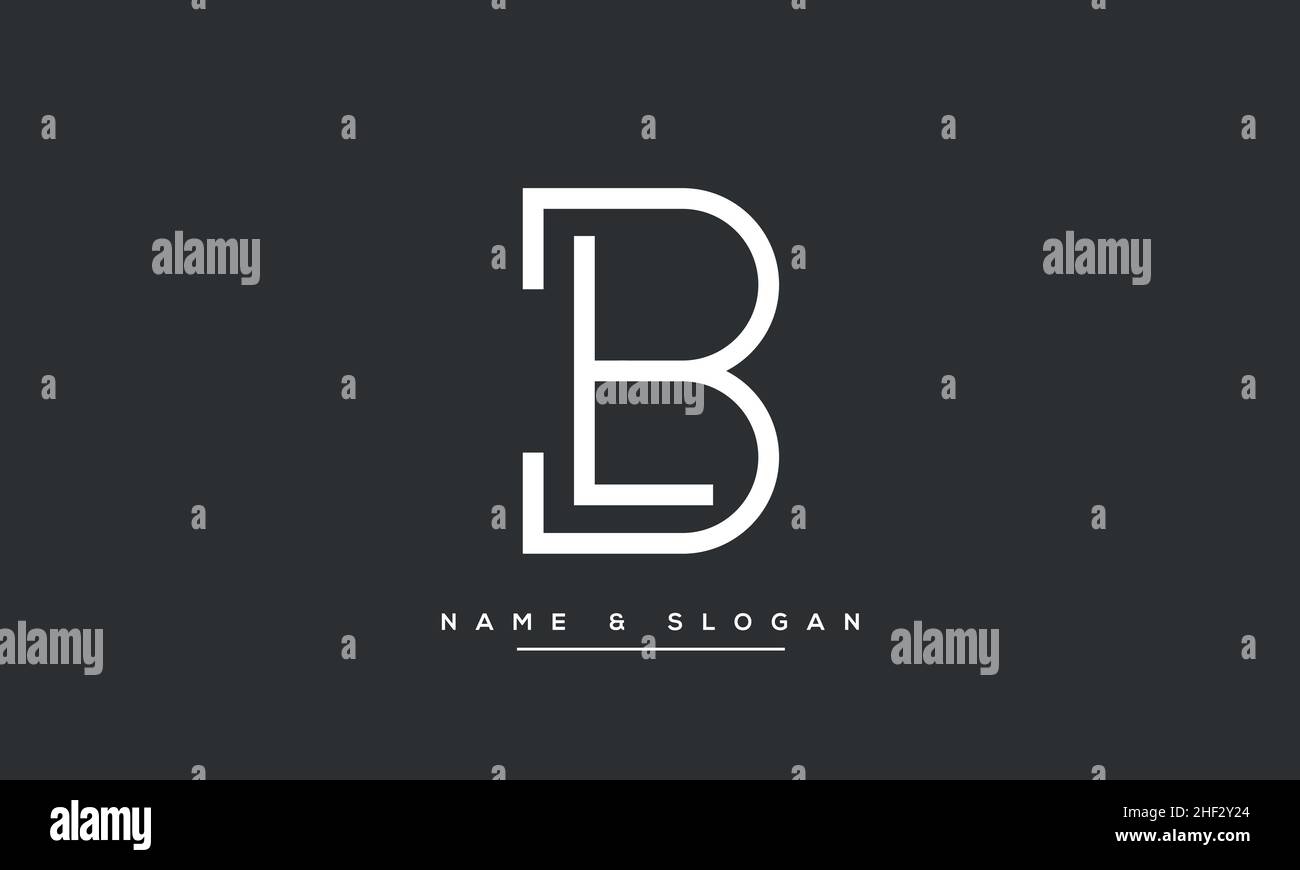 Modern abstract letter LB, BL logo design. Minimal LB, BL initial based icon vector Stock Vector