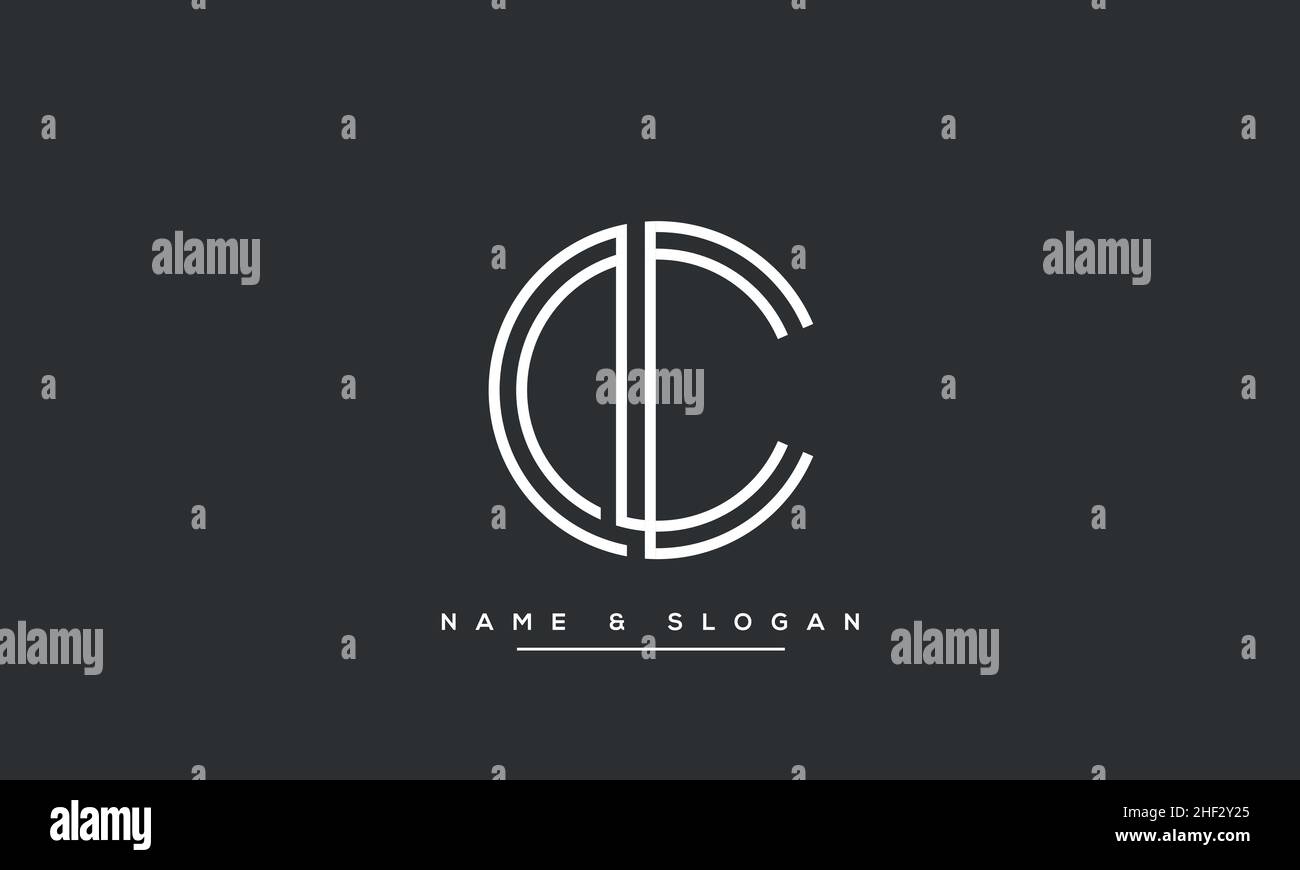 Modern abstract letter LC, CL logo design. Minimal LC, CL initial based icon vector Stock Vector