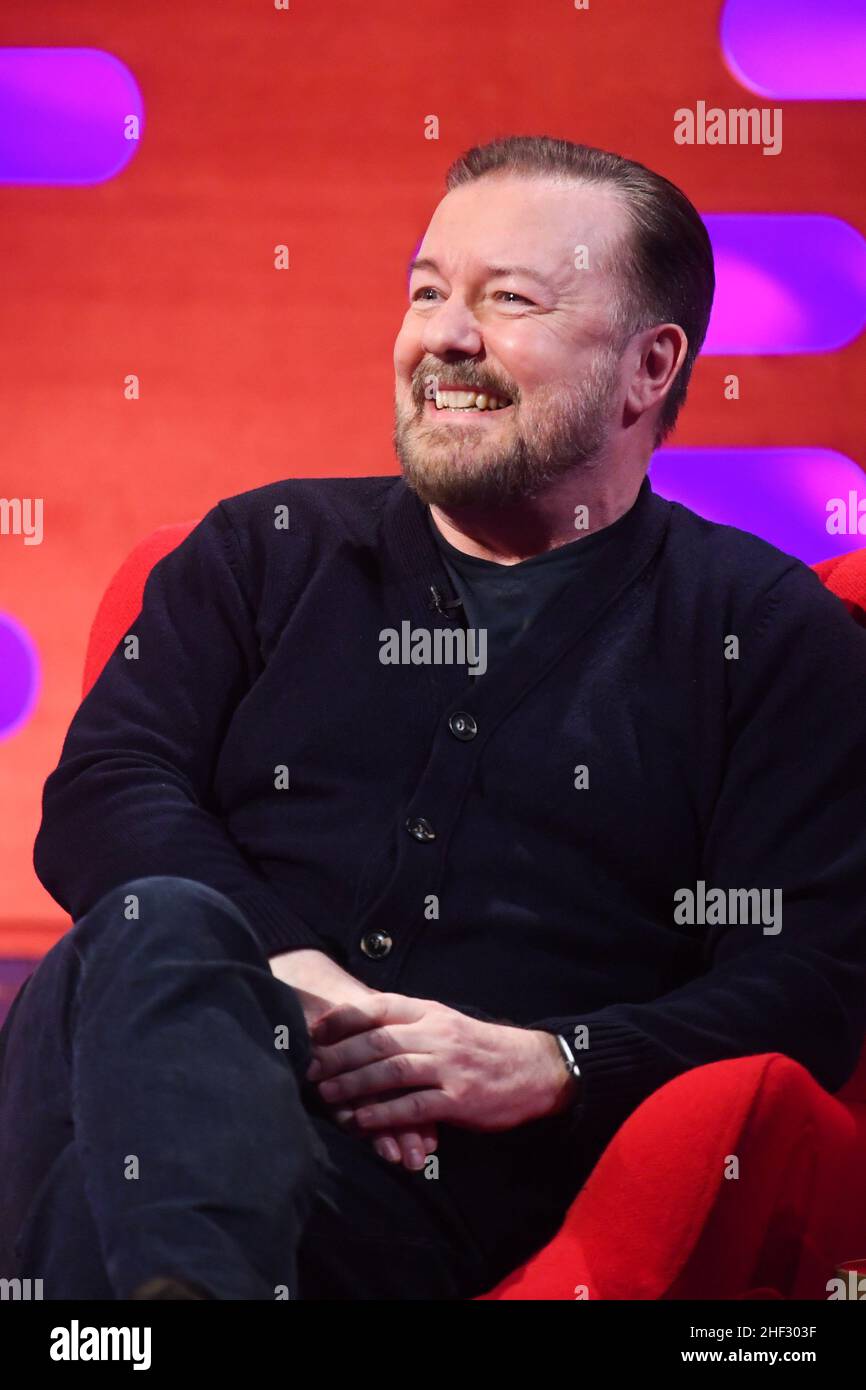 EDITORIAL USE ONLY Ricky Gervais during the filming for the Graham