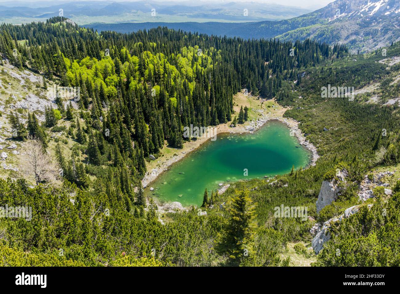 Aerial view of Jablan lake in Durmitor mountains, Montenegro Stock ...