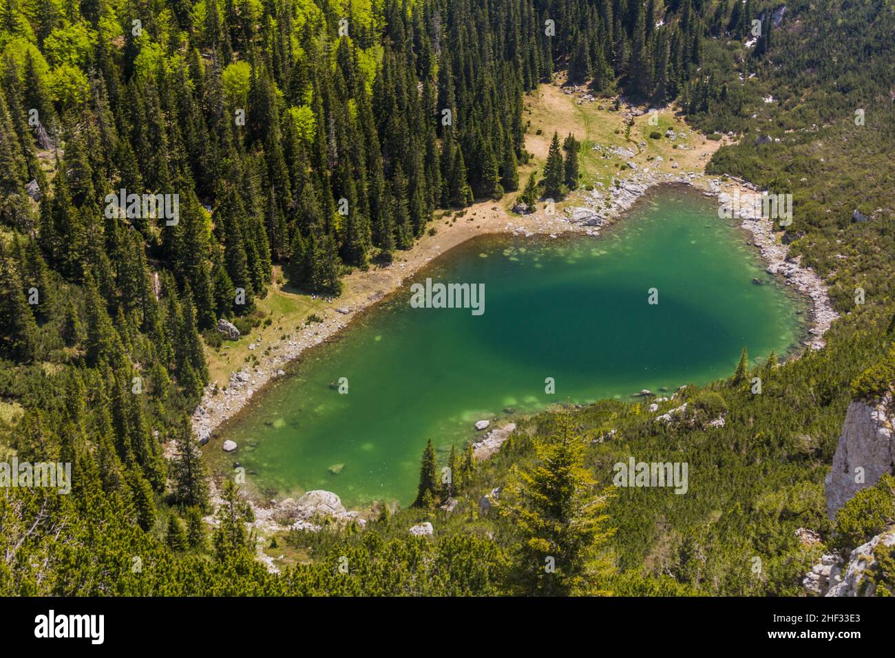 Aerial View Of Jablan Lake In Durmitor Mountains, Montenegro Stock 