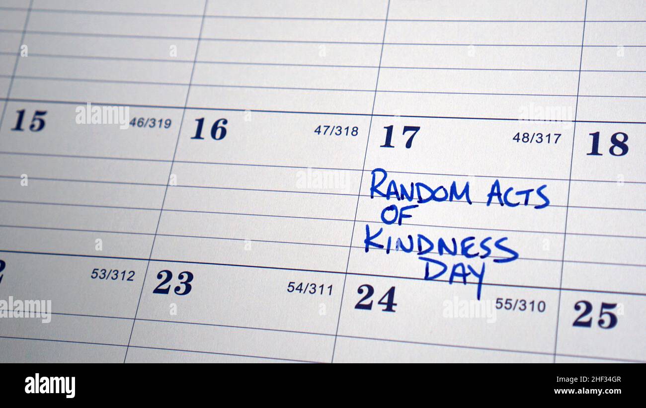 Random Acts of Kindness Day on February 17 - a day to celebrate and encourage random acts of kindness Stock Photo