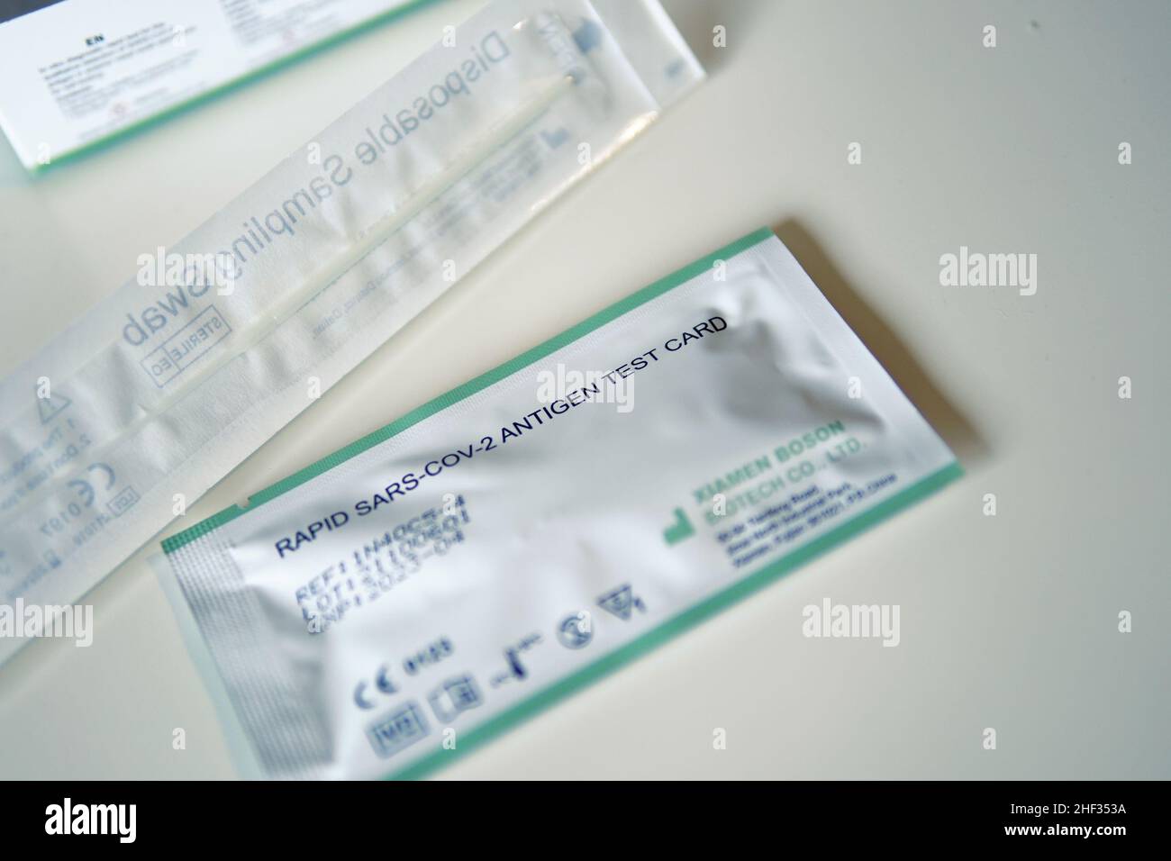 Malaga, Spain. 13th Jan, 2022. Boson Biotech covid19 Antigen Testing