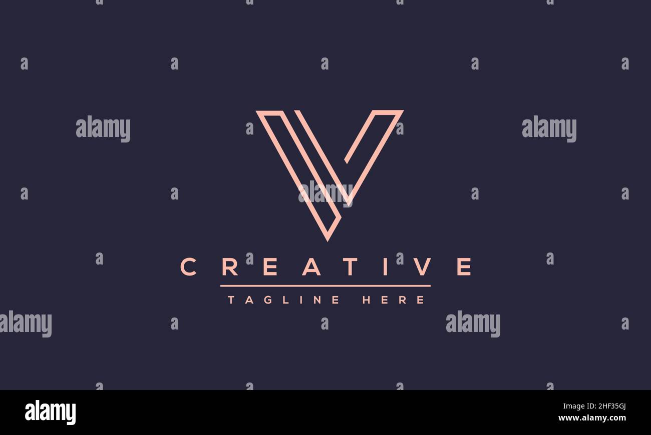 Modern creative V Logo Design and template. V VV icon initials based Monogram and Letters in vector Stock Vector