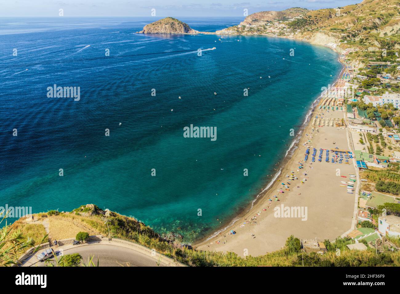 Beautiful Panoramic View Of Maronti Beach One Of The Most Popular 