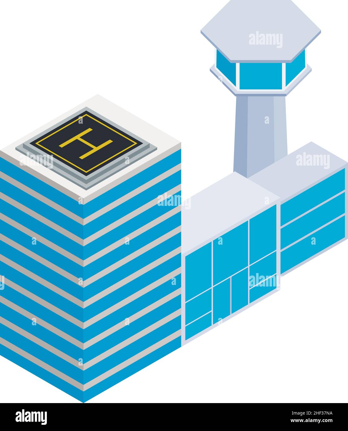 Airport building icon isometric vector. Terminal building and rooftop