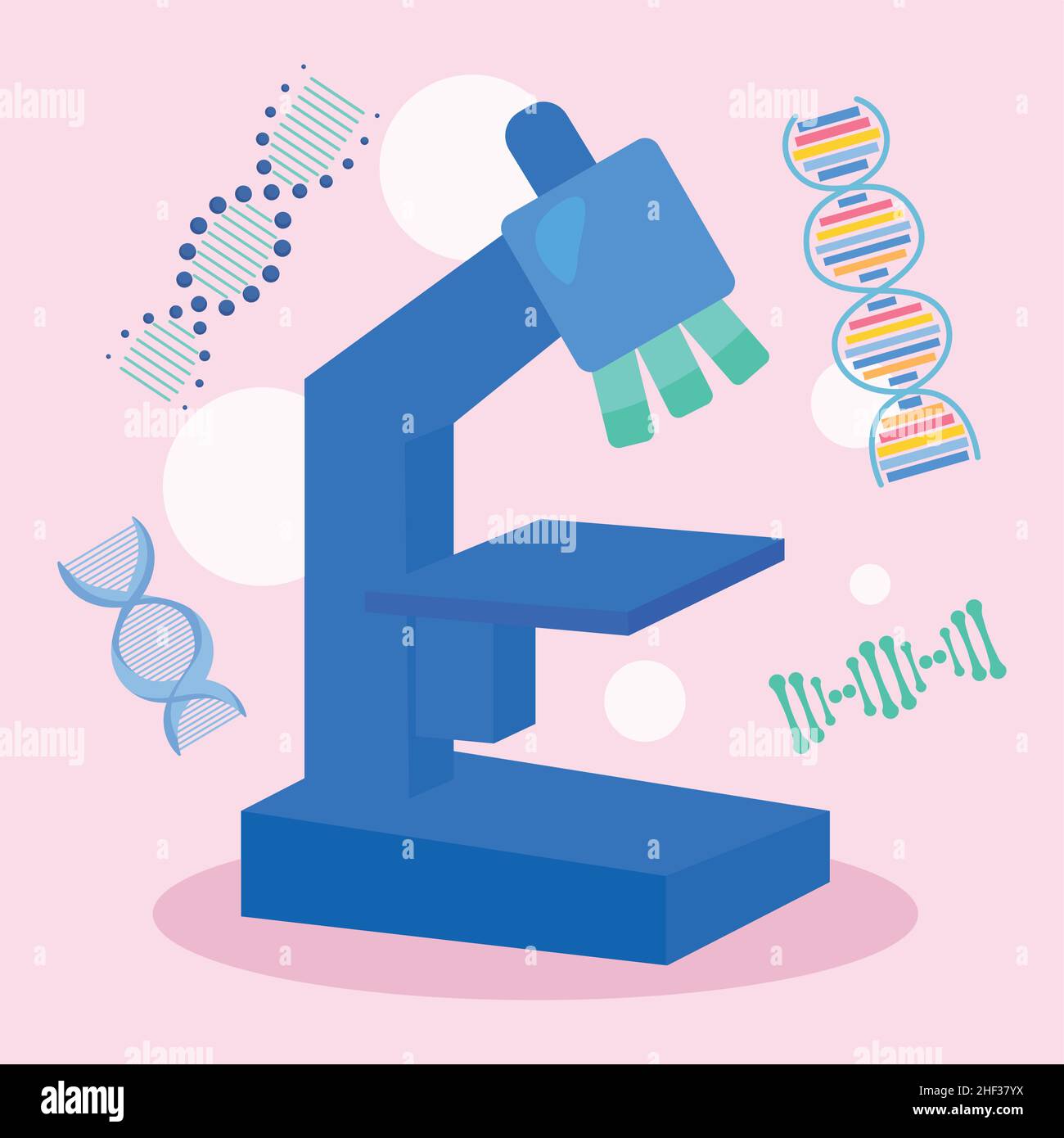 microscope and dna strands illustration Stock Vector Image & Art Alamy