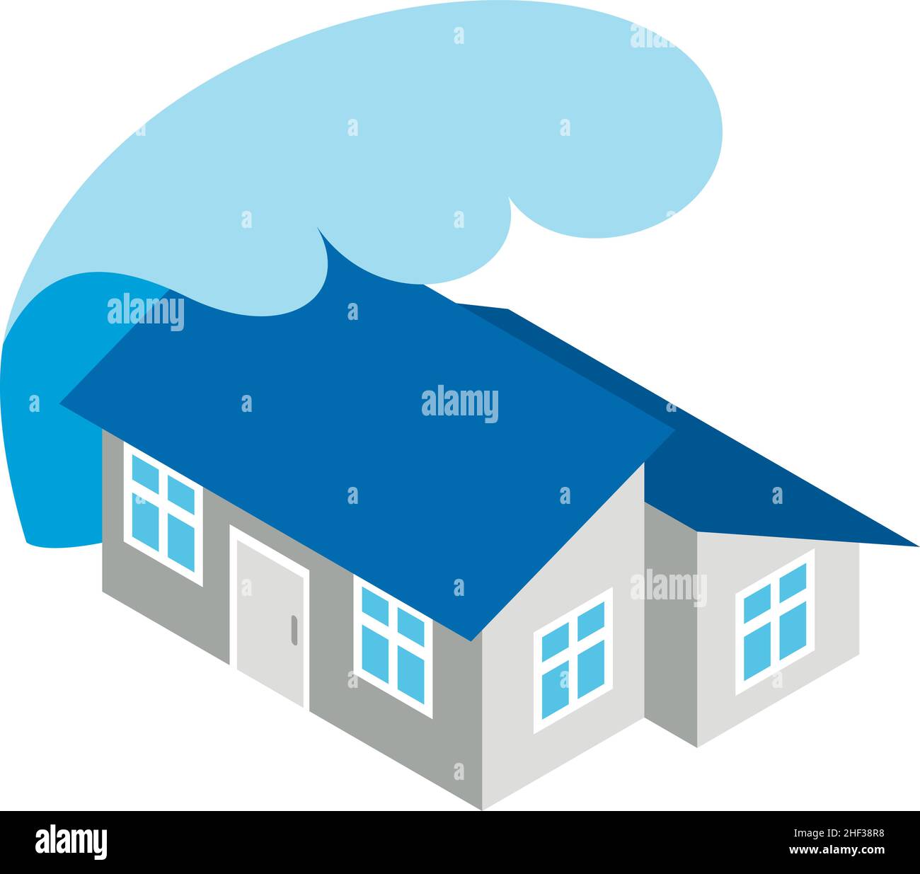 Tsunami icon isometric vector. Big wave