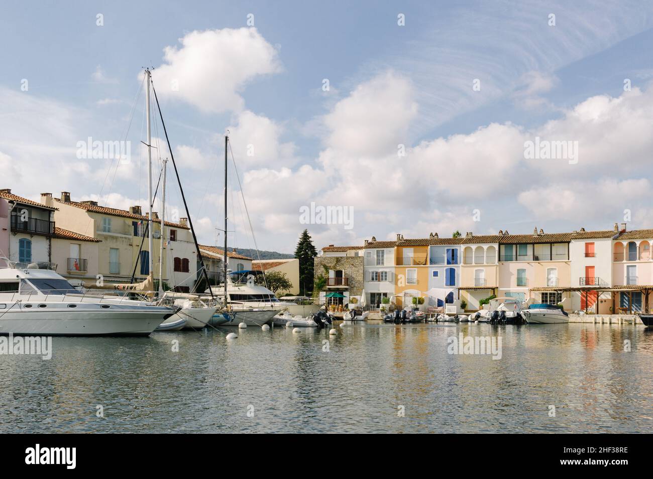 Port Grimaud is a seaside town that forms part of the commune of Grimaud in the Var department of the Provence-Alpes-Côte d'Azur and French Riviera Stock Photo