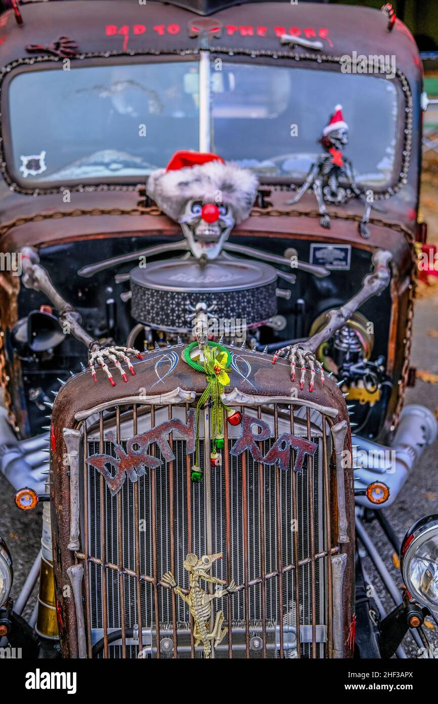 Dirty Rat Classic Car Decorated for Halloween Stock Photo