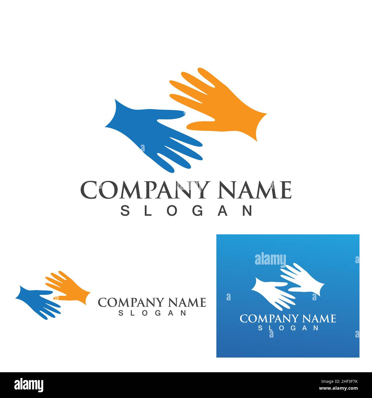 Hand logo and symbols template icons Stock Vector Image & Art - Alamy