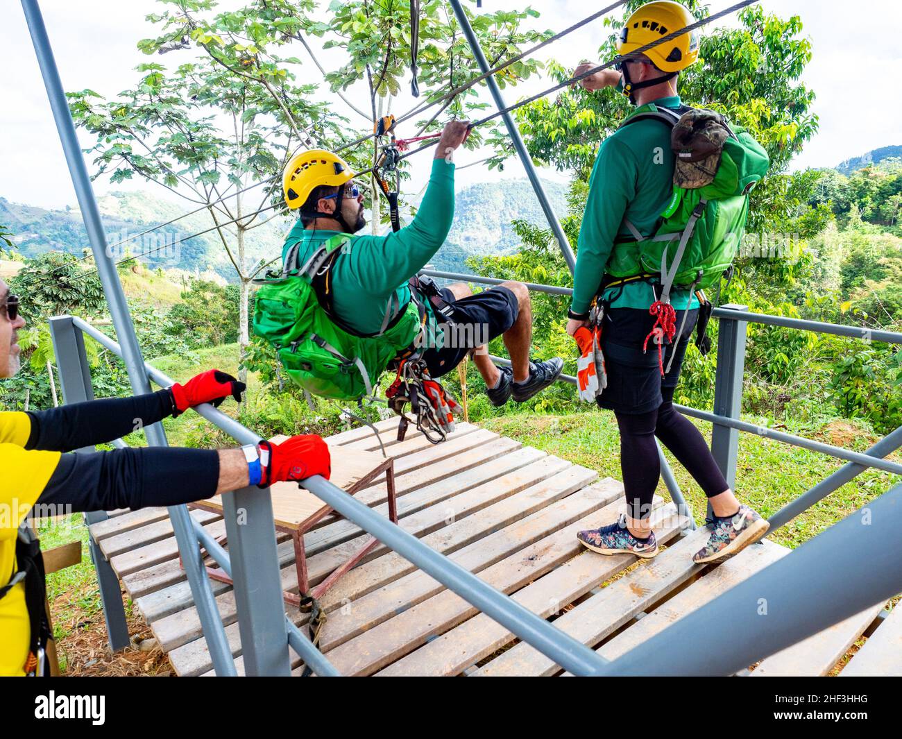 Ziplining in Puerto Rico Stock Photo Alamy