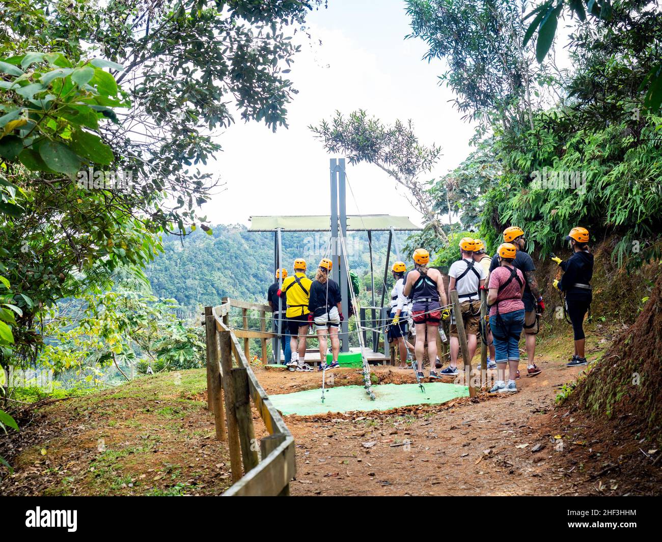 Ziplining in Puerto Rico Stock Photo Alamy