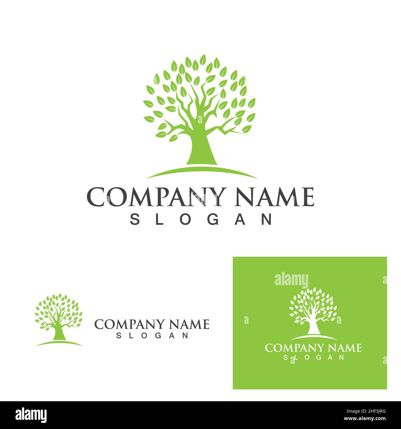 Tree green leaf logo and symbol Stock Vector Image & Art - Alamy