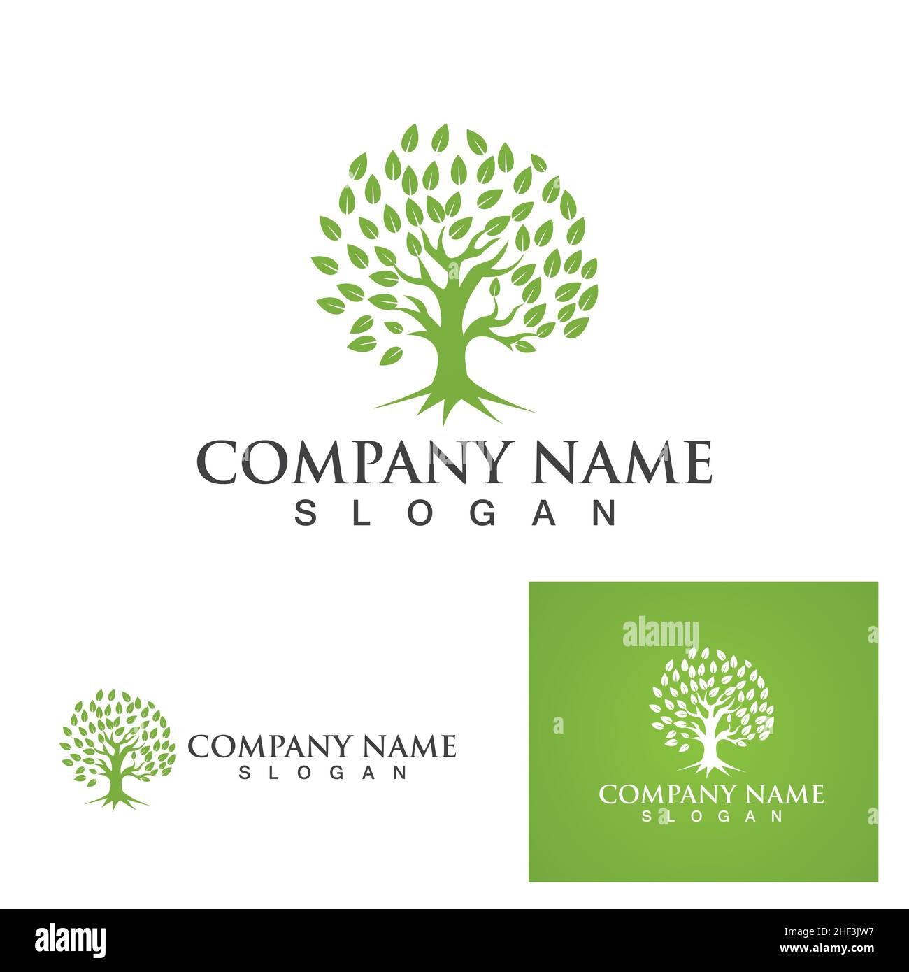 Tree green leaf logo and symbol Stock Vector Image & Art - Alamy