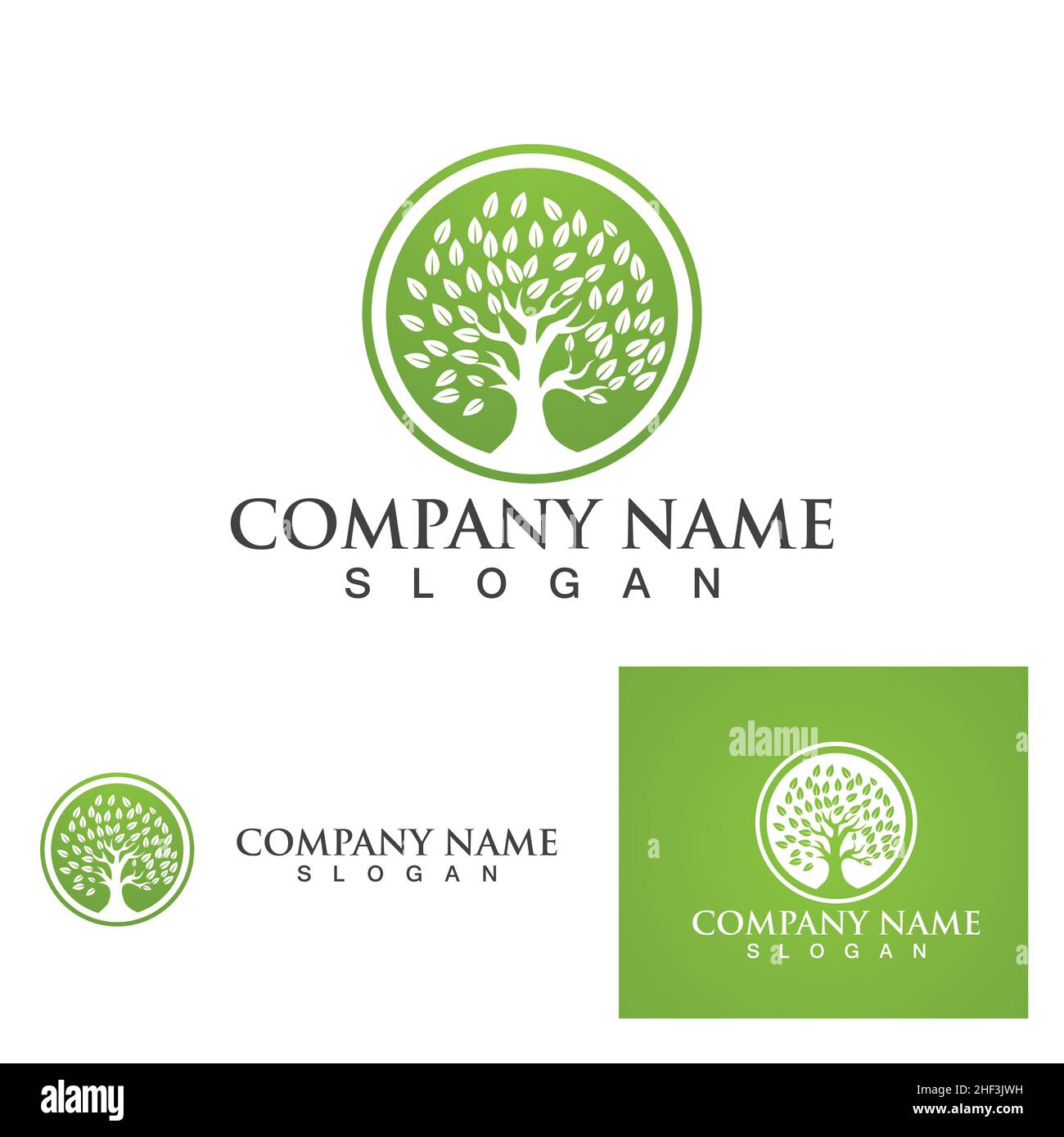 Tree green leaf logo and symbol Stock Vector Image & Art - Alamy